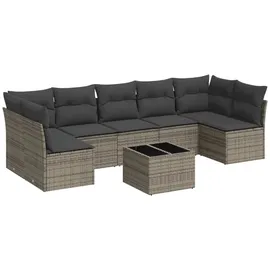 vidaXL Garten-Lounge-Set 8-tlg. grau