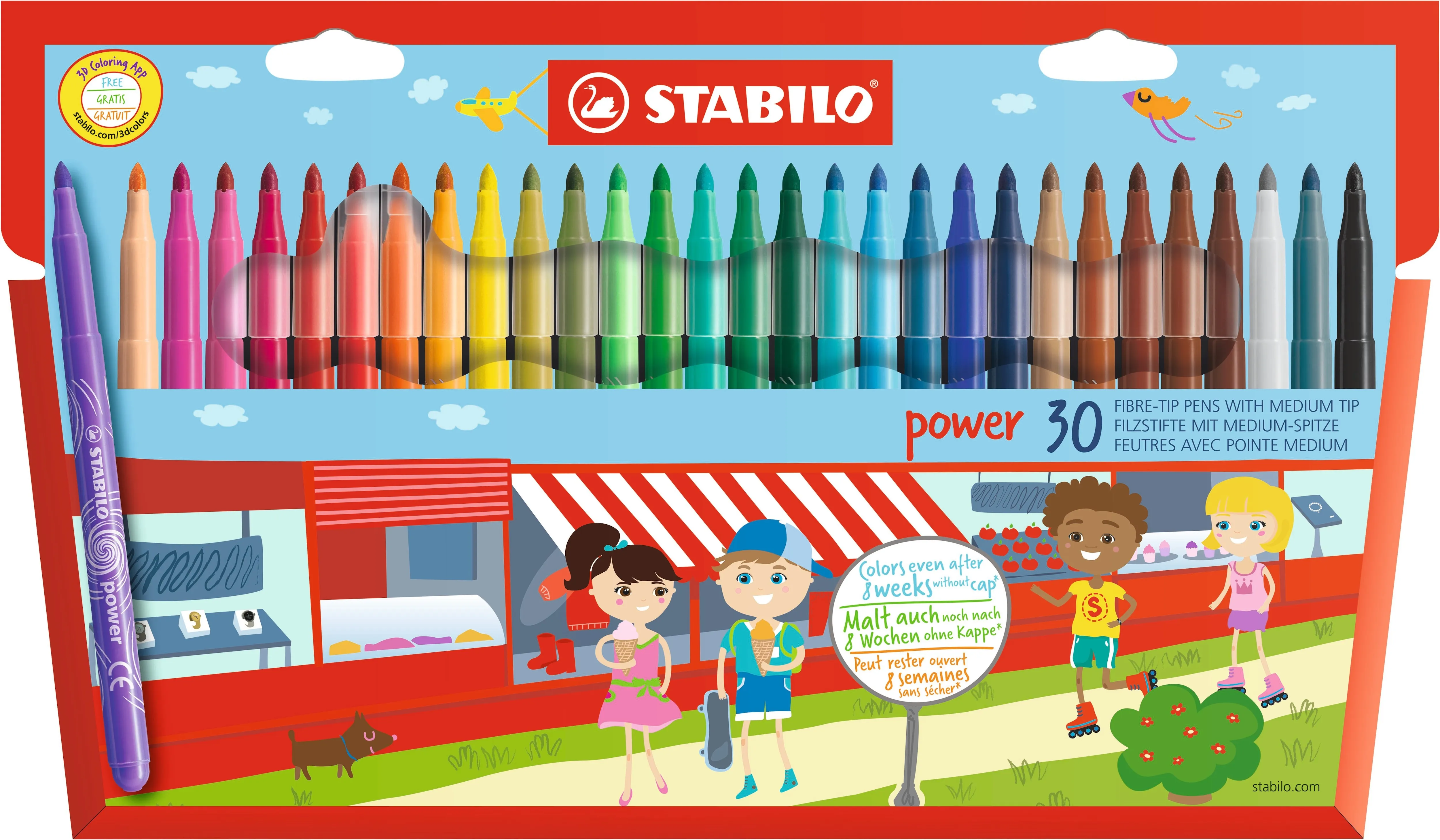 STABILO, Malstifte, power Filzstift (Mehrfarbig, 30 x)