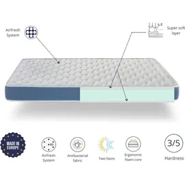 dreamdi Matratze 150X200 ARES, Hohe 16 cm, Schaumkern und atmungsaktiv