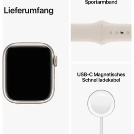 Apple Watch Series 8 GPS + Cellular 41 mm Aluminiumgehäuse polarstern, Sportarmband polarstern