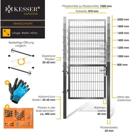 Kesser Gartentor Premium 80 x 106 cm Anthrazit