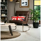 KADIMA DESIGN Vintage Clubsessel, Retro Lounge Modular, Business, Chromkufen in Braun | Gr.: onesize
