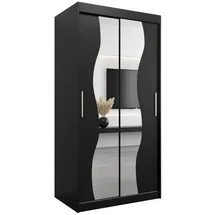 abiks möbel Schwebetürenschrank MADRYT 100 x 200 x 62 cm Schwarz