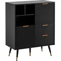 FineBuy Kommode 77 x 97 x 40 cm Eiche-Optik Schwarz