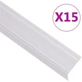 vidaXL Treppenkantenprofil in L-Form 15 Stk. Aluminium 67 cm Silbern