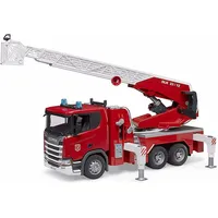 Bruder Scania Super 560R Feuerwehr mit Drehleiter, Wasserpumpe, L+S