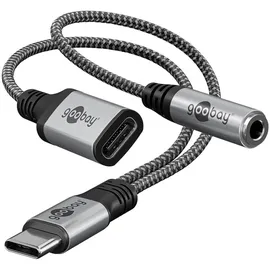 goobay Adapter USB-CTM auf USB-CTM und Klinke, 3,5 mm AUX 74524
