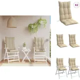 Hochlehner-Auflagen 2 Stk. Beige Oxford-Gewebe - Hochlehner Auflagen - Gartenstuhlkissen - Oxford Stoff - Wasserabweisend - Beige