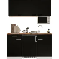 Respekta Pantryküche Luis 150 cm schwarz