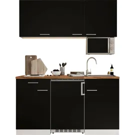 Respekta Pantryküche Luis 150 cm schwarz