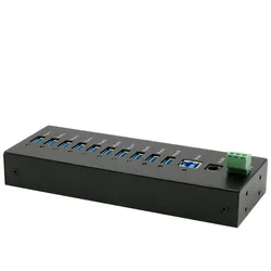 EXSYS EX-11230HMS 10 Port USB 3.2 Gen 1 HUB Din-Rail Kit und Wand VIA VL811+ Chipset