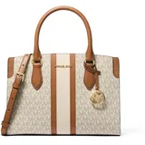 Michael Kors Becca Medium Henkeltasche Kunstleder Beige/Weiß
