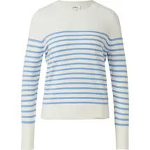 s.Oliver Gestreifter Longpullover blau / creme 4XL