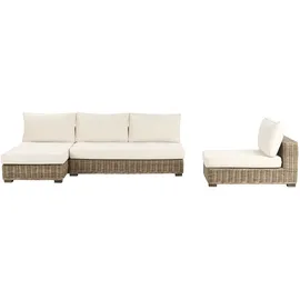 Beliani Varallo Loungeset 4-Sitzer grau/cremeweiß