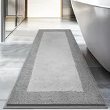 DOMUSTEX Badezimmerteppich 60 X 150 cm, Badematte rutschfest, Badteppich Waschbar, Badvorleger für Dusche, Badewanne und Fußboden