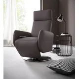 Relaxsessel PLACES OF STYLE "Kobra", braun (mocca), B:71cm H:108cm T:82cm, Luxus-Kunstleder, NaturLEDER (echtes Rindsleder), Luxus-Microfaser Vintageoptik (100% Polyester), kein typischer Microfaser Bezug, Sessel, in Größe S, wahlweise mit Motor und Aufstehhilfe
