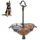 Relaxdays 2 x Napf Gusseisen, 3-fach mit Griff, Outdoor, Dunkelbraun