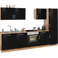 kochstation Küchenzeile KS-Tinnum 300 cm schwarz