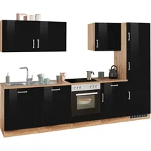 kochstation Küchenzeile KS-Tinnum 300 cm schwarz