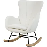 Svita Schaukelstuhl KNUT Bouclé 67 x 92 x 85 cm Weiß
