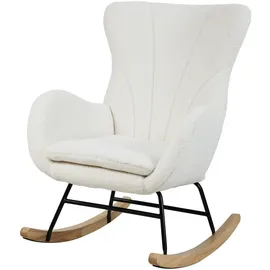 Svita Schaukelstuhl KNUT Bouclé 67 x 92 x 85 cm Weiß