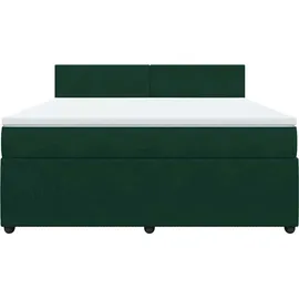 vidaXL Boxspringbett 180 x 200 cm Dunkelgrün