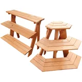 Promadino Blumentreppe mit Eckelement 59 x 137 x 62 cm Braun