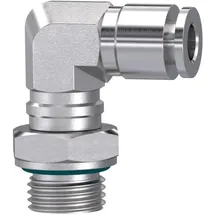 Riegler L-Steckverschraubung, drehbar, G 1/4 a., Schlauch- Ø12, ES 1.4404