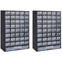 vidaXL Werkzeugbox Sortimentskasten mit 41 Fächern 2 Stk. Kunststoff (2 St) schwarz