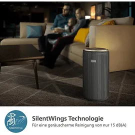 Philips AC3221/13 3200 Series intelligenter Luftreiniger Anthrazit (36 Watt, Raumgröße: 135 m2, HEPA-, Aktivkohle-, Vorfilter)
