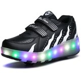 HUSKSWARE Rollschuhe, (Rollschuhe, Wiederaufladbare LED-Rollschuhe für Kinder), Wiederaufladbare LED-Rollschuhe für Kinder schwarz 32