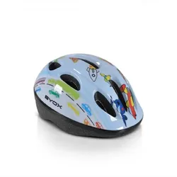 Byox Kinder Schutzhelm Y03 Größe S 48-54 cm einstellbar LED-Beleuchtung 8 Löcher hellblau
