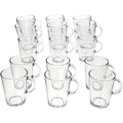 Ritzenhoff Coredo 18x Teegläser mit Henkel 250ml H10,5cm Trink-Glas klar Kaffee