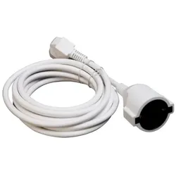 Lex 2er-Set Verlängerungskabel 3 m Kabelverlängerung Stromkabel Kabel Strom weiß : 3 Meter (2er-Set)