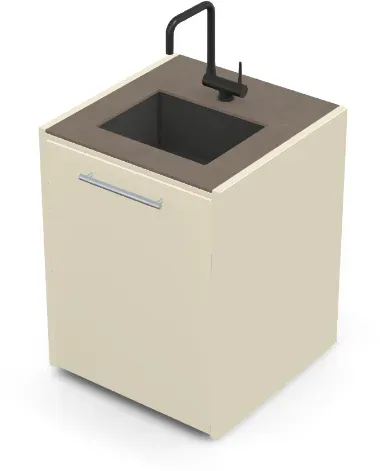 Brabura CT 60 Waschbeckenmodul - Barro / Perle Blanche / Silberner Griff
