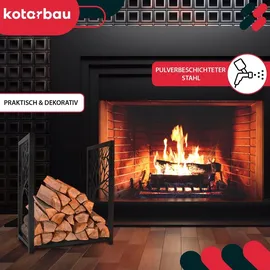 KOTARBAU Kaminholzregal Metall 50 x 30 x 60 cm Schwarz