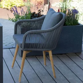 Mr. Deko Solana Rope Gartenstuhl 63 x 63 x 108 cm grau 2 St.