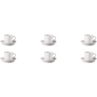 6 x Espresso-Set - Tasse + Untertasse - 12-tlg. - Tric Weiß - Arzberg - -