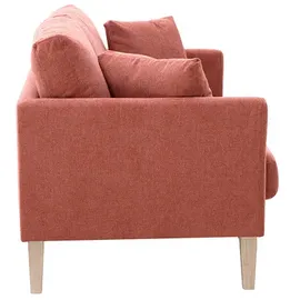 miliboo Skandinavisches 2-Sitzer-Sofa mit abnehmbarem Bezug in Terracotta mit strukturiertem Samteffekt OSLO