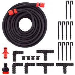 Grafner® 15m Bewässerungsschlauch mit Perlfunktion im Set Perlregner Perlschlauch Tropfschlauch
