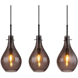 GLOBO Oskus 6-flg. 18 cm schwarz Metall, Glas
