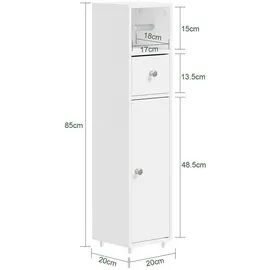 SoBuy Badezimmerschrank mit Toilettenpapierhalter BZR219-W