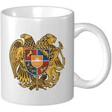 Geschenk Tasse 330Ml Armenisches Wappen Keramik-Tasse Geschenkidee Teetasse Aus Keramik Unisize Fototasse Für Kollegin, Frauen, Geschenk