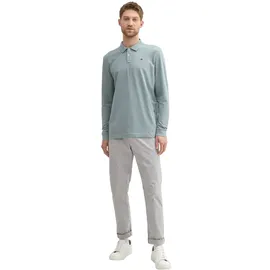 Tom Tailor Basic Contrast Langarm-polo Grey Mint 3XL