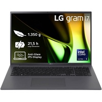 LG Gram 17" Ultralight Laptop, IPS-Display, 8 GB RAM, Windows 11 Home grau