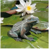 Rottenecker Gartenfigur Bronzeskulptur "Kleiner Frosch" als Wasserspeier grün