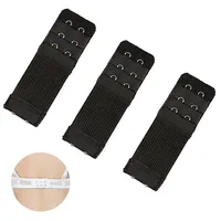 SSHUIKKAI 3 Stücke BH Verlängerung 2 Haken, BH - Verlängerung, Bra Extender, BH-Verlängerer, BH-Verlängerung, Weich Elastische BH Verlängerungsgurt Schwangerschafts Zubehör(Schwarz) - 9.7*3.2*0.2cm