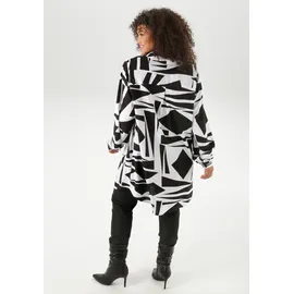 aniston plus Longbluse mit farbenfrohem, großflächigem Druck Gr. 44, weiß-schwarz, , 28040948-44