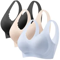 DMATAP 3er Pack Bh Damen Bh Ohne Bügel Große Größen Super Push Up Bh Dirndl Bh Push Up Extrem Bh Rückenfrei Sport Bh Damen Starker Halt Bh Verlängerung - 75C