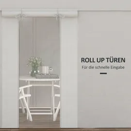 Outsunny Ersatzdach-Set für Garten Pavillondach mit 2 Seitenwänden, Wasserdicht Ersatzbezug für Gartenpavillon, Gartenzelt, Weiß